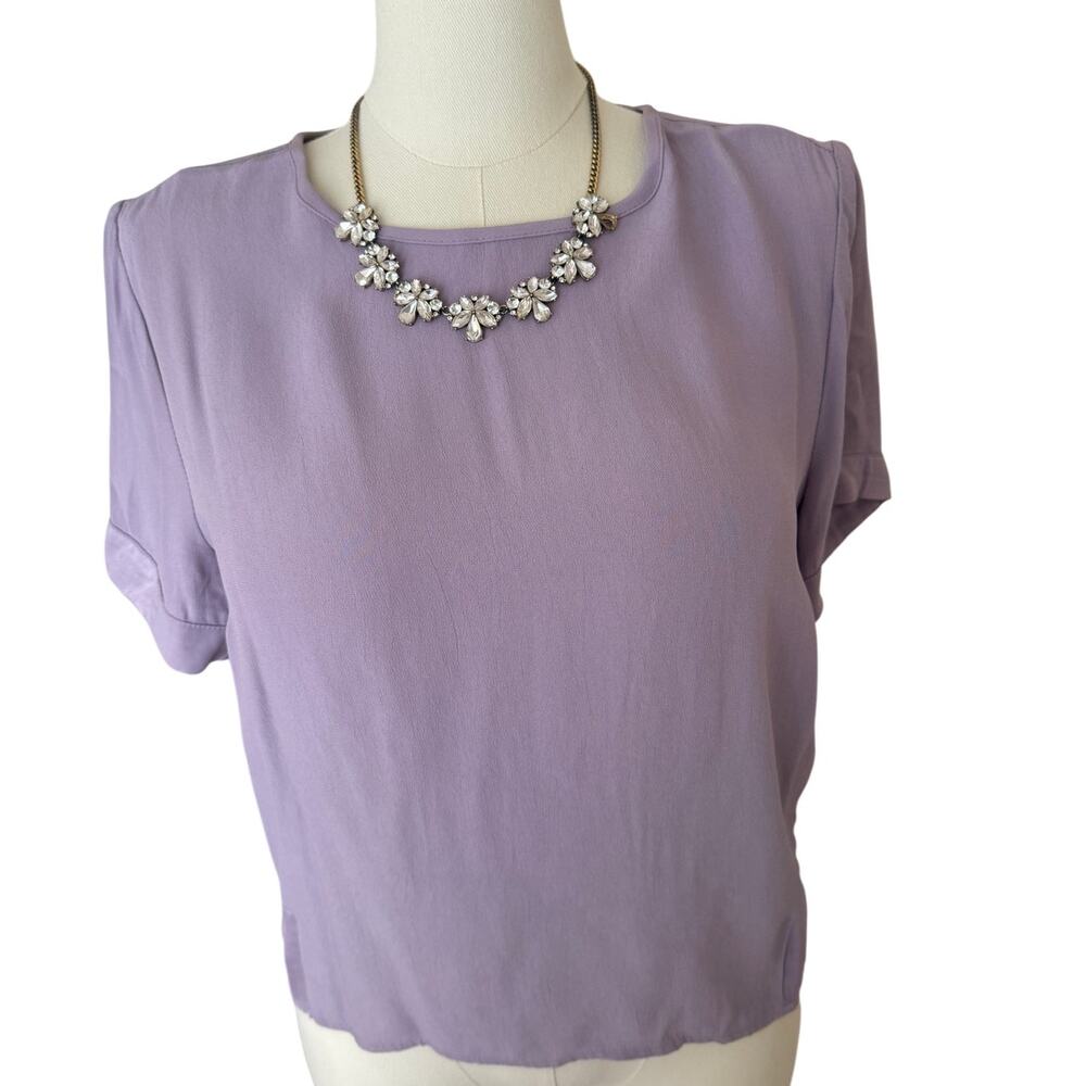Forever 21 Lilac Purple Short Sleeve Blouse - Large